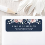 Dusty Blue Mauve Rose Pink Slate Floral Wedding  L<br><div class="desc">Elegant and modern floral midsummer wedding return address label features a bouquet of watercolor roses peonies in shades of slate, dusty blue, dusty rose, dusty pink , mauve, sage with lush green botanical leaves and eucalyptus. Please find more matching designs and variations from my "blissweddingpaperie" store. And feel free to...</div>