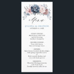 Dusty Blue Mauve Rose Pink Slate Floral Wedding  Menu<br><div class="desc">Elegant and modern floral midsummer wedding menu features a bouquet of watercolor roses peonies in shades of slate, dusty blue, dusty rose, dusty pink , mauve, sage with lush green botanical leaves and eucalyptus. Please find more matching designs and variations from my "blissweddingpaperie" store. And feel free to contact me...</div>