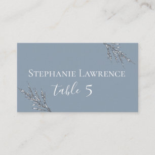 Dusty Blue Meadow Wedding Place Card