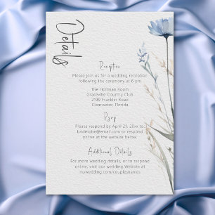 Dusty Blue Meadow Wildflowers Modern Details Enclosure Card