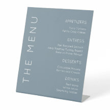 Dusty Blue Menu Sign, Modern Menu Sign
