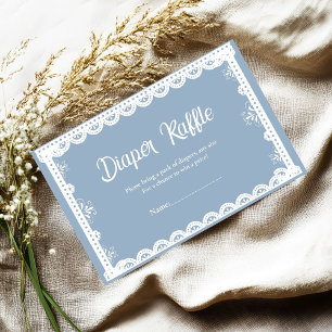 Dusty Blue Mexican Boy baby shower diaper request Enclosure Card