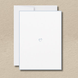 Dusty Blue Minimal Border Little Heart No Text  Card