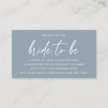 Dusty Blue Minimal Bridal Shower Recipe Request