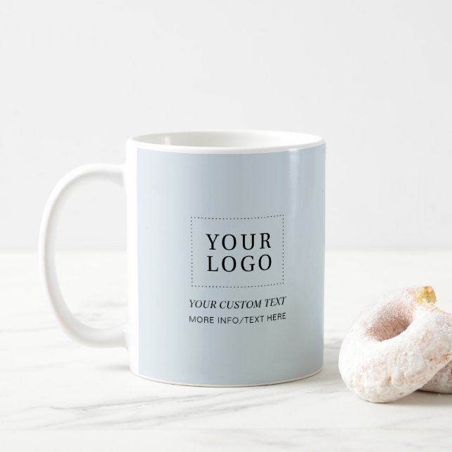 Dusty Blue | Minimal Business Logo Promotional Coffee Mug (With Donut)