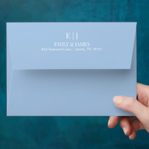 Dusty Blue Minimal Chic Wedding Envelope