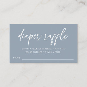 Dusty Blue Minimal Diaper Raffle Baby Shower Enclosure Card
