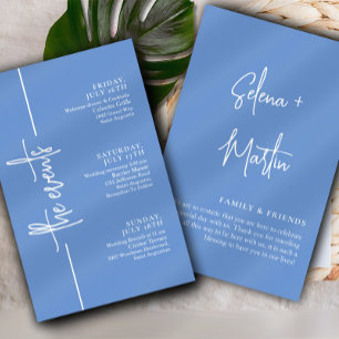Dusty Blue Minimal Wedding Events Timeline 