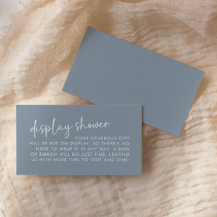 Dusty Blue Minimalist Bridal Display Shower Enclosure Card