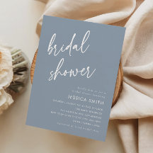 Dusty Blue Minimalist Bridal Shower