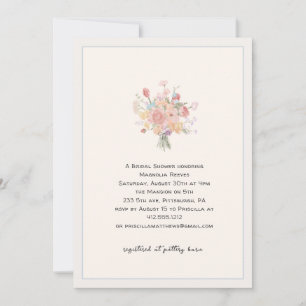 Dusty Blue Minimalist Elegant Bridal Shower Invit Invitation