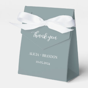 Dusty Blue Minimalist Elegant Modern Wedding Favour Box