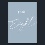Dusty blue minimalist elegant table eight table number<br><div class="desc">Dusty blue minimalist elegant table eight Table Number
Matching items available.</div>