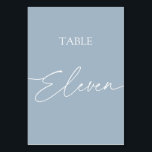Dusty blue minimalist elegant table eleven table number<br><div class="desc">Dusty blue minimalist elegant table eleven Table Number
Matching items available.</div>