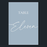 Dusty blue minimalist elegant table eleven table number<br><div class="desc">Dusty blue minimalist elegant table eleven Table Number
Matching items available.</div>