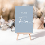 Dusty blue minimalist elegant table five table number<br><div class="desc">Dusty blue minimalist elegant table five Table Number
Matching items available.</div>