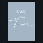 Dusty blue minimalist elegant table four table number<br><div class="desc">Dusty blue minimalist elegant table four Table Number
Matching items available.</div>