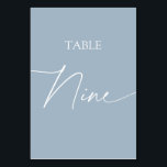 Dusty blue minimalist elegant table nine table number<br><div class="desc">Dusty blue minimalist elegant table nine Table Number
Matching items available.</div>
