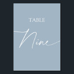 Dusty blue minimalist elegant table nine table number<br><div class="desc">Dusty blue minimalist elegant table nine Table Number
Matching items available.</div>