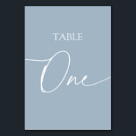 Dusty blue minimalist elegant table number<br><div class="desc">Dusty blue minimalist elegant Table Number.
Matching items available.</div>