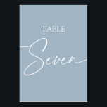 Dusty blue minimalist elegant table seven table number<br><div class="desc">Dusty blue minimalist elegant table seven Table Number
Matching items available.</div>