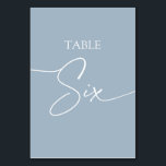 Dusty blue minimalist elegant table six table number<br><div class="desc">Dusty blue minimalist elegant table six Table Number 
Matching items available.</div>