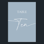 Dusty blue minimalist elegant table ten table number<br><div class="desc">Dusty blue minimalist elegant table ten Table Number
Matching items available.</div>