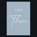 Dusty blue minimalist elegant table three table number<br><div class="desc">Dusty blue minimalist elegant table three Table Number
Matching items available.</div>