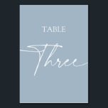 Dusty blue minimalist elegant table three table number<br><div class="desc">Dusty blue minimalist elegant table three Table Number
Matching items available.</div>
