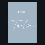 Dusty blue minimalist elegant table twelve number<br><div class="desc">Dusty blue minimalist elegant table twelve Table Number
Matching items available.</div>