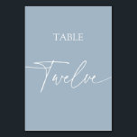 Dusty blue minimalist elegant table twelve number<br><div class="desc">Dusty blue minimalist elegant table twelve Table Number
Matching items available.</div>