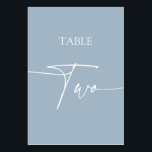 Dusty blue minimalist elegant table two table number<br><div class="desc">Dusty blue minimalist elegant table two Table Number
Matching items available.</div>