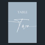 Dusty blue minimalist elegant table two table number<br><div class="desc">Dusty blue minimalist elegant table two Table Number
Matching items available.</div>