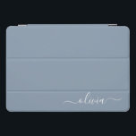 Dusty Blue Minimalist Modern Monogram Elegant  iPad Pro Cover<br><div class="desc">Introducing our Dusty Blue Minimalist Modern Monogram Elegant Collection: Elevate your style with understated sophistication and timeless charm. Our collection features minimalist designs in a soothing dusty blue hue, enhanced with elegant monograms tailored to your personal taste. From refined stationery to versatile accessories, each piece in our collection is meticulously...</div>