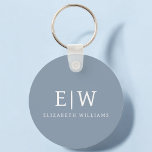 Dusty Blue Minimalist Modern Monogram Elegant Key Ring<br><div class="desc">Introducing our Dusty Blue Minimalist Modern Monogram Elegant Collection: Elevate your style with understated sophistication and timeless charm. Our collection features minimalist designs in a soothing dusty blue hue, enhanced with elegant monograms tailored to your personal taste. From refined stationery to versatile accessories, each piece in our collection is meticulously...</div>