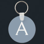 Dusty Blue Minimalist Modern Monogram Elegant  Key Ring<br><div class="desc">Introducing our Dusty Blue Minimalist Modern Monogram Elegant Collection: Elevate your style with understated sophistication and timeless charm. Our collection features minimalist designs in a soothing dusty blue hue, enhanced with elegant monograms tailored to your personal taste. From refined stationery to versatile accessories, each piece in our collection is meticulously...</div>