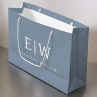 Dusty Blue Minimalist Modern Monogram Elegant