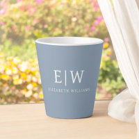 Dusty Blue Minimalist Modern Monogram Elegant