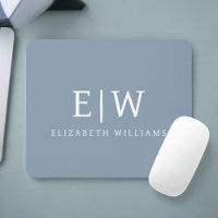 Dusty Blue Minimalist Modern Monogram Elegant