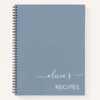 Dusty Blue Minimalist Modern Monogram Elegant