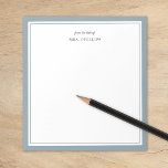 Dusty Blue Minimalist Monogram Teacher Gift Notepad<br><div class="desc">Modern minimalist border design in a variety of trending colours. Personalise it with your name monogram or other custom text. Use the design tools to choose your own fonts and background colours. Cute and simple gift idea for teachers or personal stationery for anyone who loves to stay organised.</div>