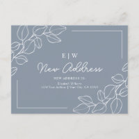 Dusty Blue Minimalist New Address