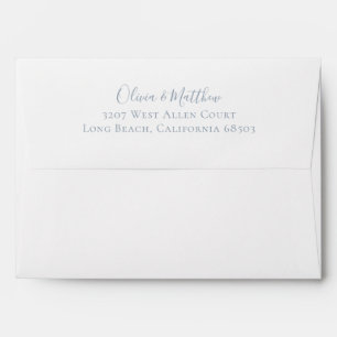 Dusty Blue Minimalist Personalised Return Address Envelope