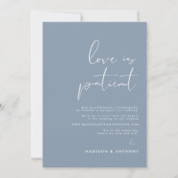 Dusty Blue Minimalist Photo Wedding Postponement
