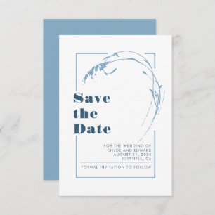 Dusty Blue Minimalist Romantic Save The Date