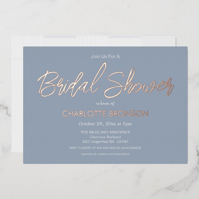 Dusty Blue Minimalist Script Bridal Shower  (Envelope)