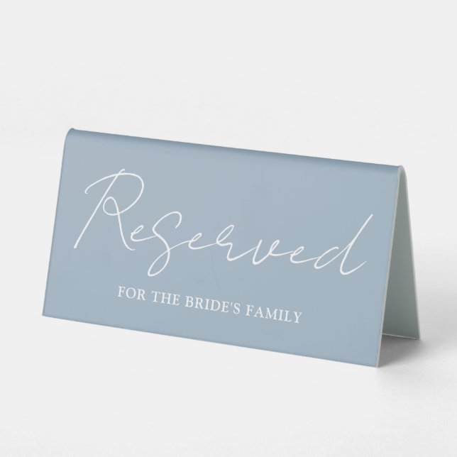Dusty Blue Minimalist Script Reserved (Back)