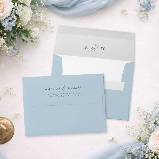 Dusty Blue Minimalist Wedding Envelope (Creator Uploaded)