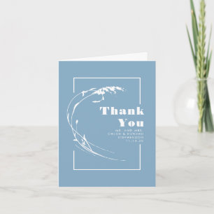 Dusty Blue Minimalist Wedding Thank You