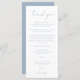 Dusty Blue Minimalist Wedding Thank You Place Card
